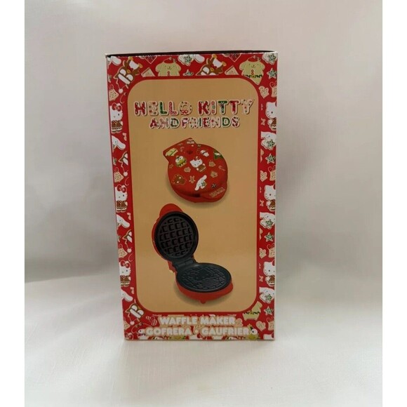 NEW Hello Kitty Waffle Maker Non Stick Plates Easy Cleanup Holiday Design - Picture 3 of 9